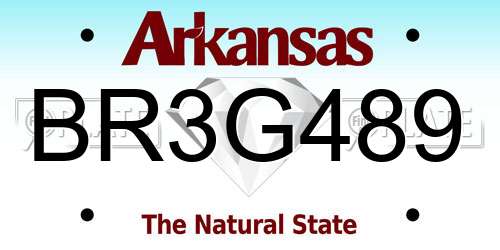 BR3G489 Arkansas License Plate