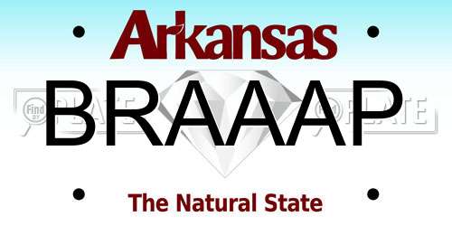 BRAAAP Arkansas License Plate