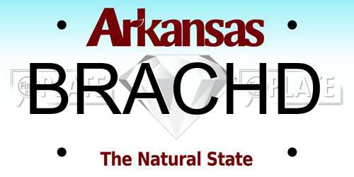BRACHD Arkansas License Plate