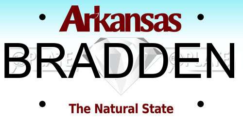 BRADDEN Arkansas License Plate