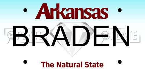 BRADEN Arkansas License Plate