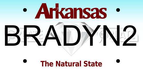 BRADYN2 Arkansas License Plate