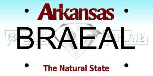 BRAEAL Arkansas License Plate