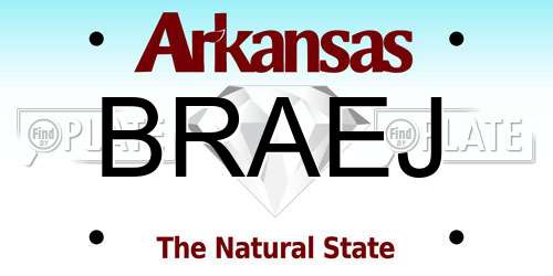 BRAEJ Arkansas License Plate