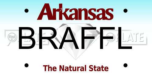 BRAFFL Arkansas License Plate