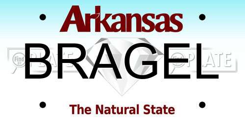BRAGEL Arkansas License Plate