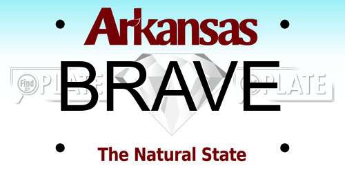 BRAVE Arkansas License Plate