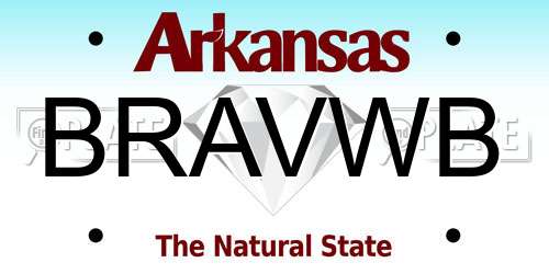 BRAVWB Arkansas License Plate