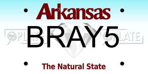 BRAY5 Arkansas License Plate