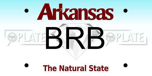 BRB Arkansas License Plate