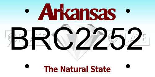BRC2252 Arkansas License Plate