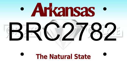 BRC2782 Arkansas License Plate