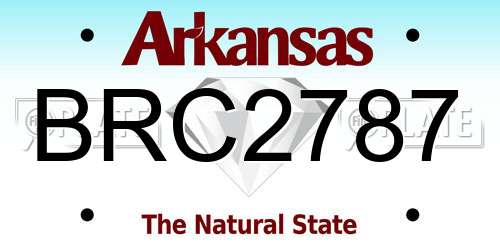 BRC2787 Arkansas License Plate