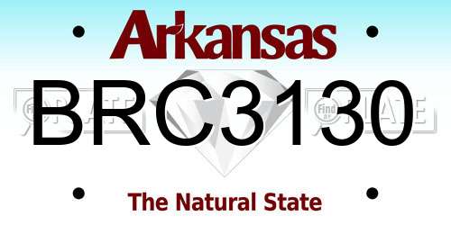 BRC3130 Arkansas License Plate