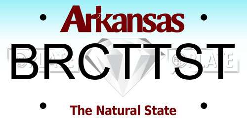 BRCTTST Arkansas License Plate