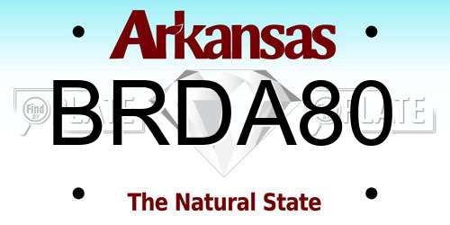 BRDA80 Arkansas License Plate