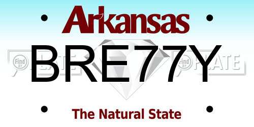 BRE77Y Arkansas License Plate