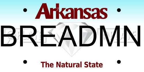 BREADMN Arkansas License Plate