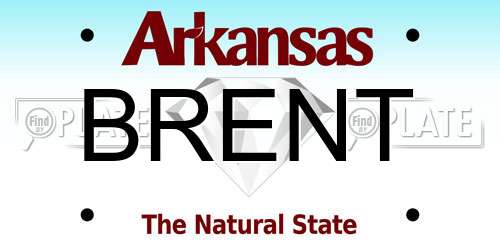 BRENT Arkansas License Plate