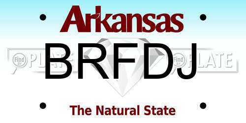 BRFDJ Arkansas License Plate