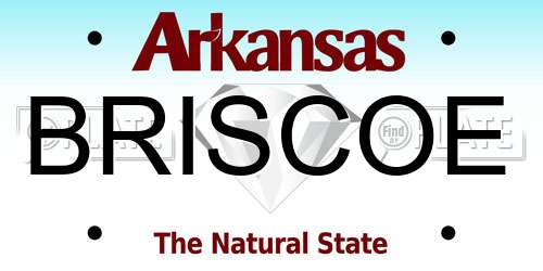 BRISCOE Arkansas License Plate