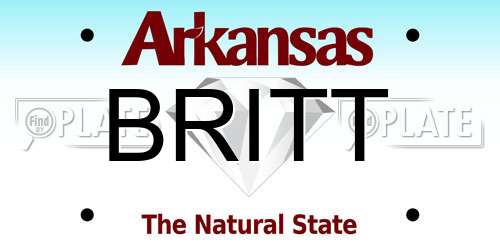 BRITT Arkansas License Plate