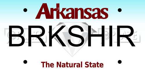 BRKSHIR Arkansas License Plate