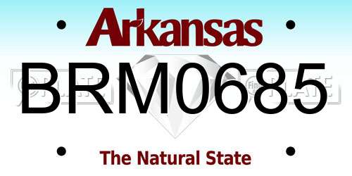 BRM0685 Arkansas License Plate
