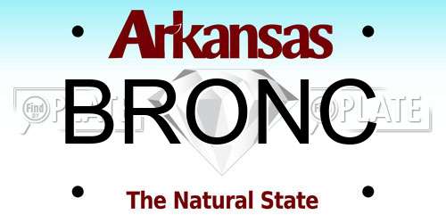 BRONC Arkansas License Plate