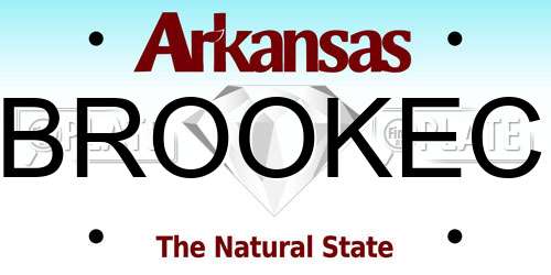 BROOKEC Arkansas License Plate