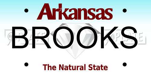 BROOKS Arkansas License Plate