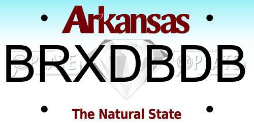 BRXDBDB Arkansas License Plate