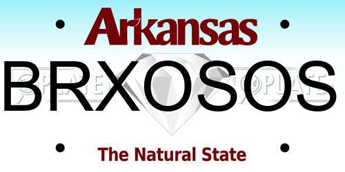 BRXOSOS Arkansas License Plate