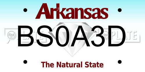 BS0A3D Arkansas License Plate