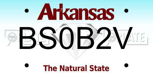 BS0B2V Arkansas License Plate