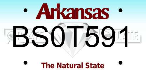 BS0T591 Arkansas License Plate