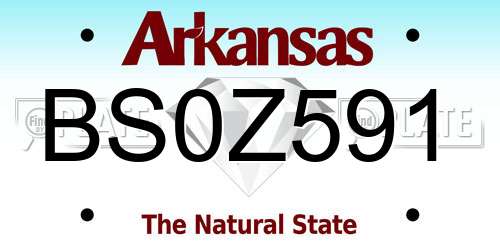 BS0Z591 Arkansas License Plate
