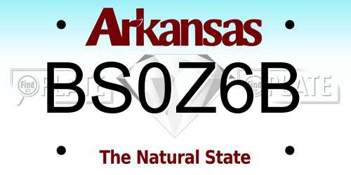 BS0Z6B Arkansas License Plate