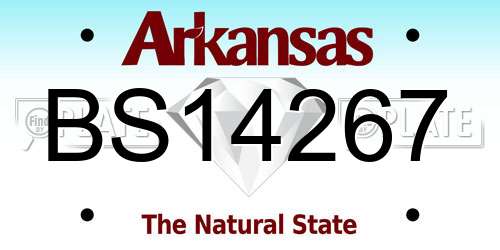 BS14267 Arkansas License Plate