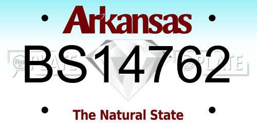 BS14762 Arkansas License Plate