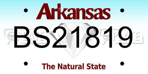 BS21819 Arkansas License Plate