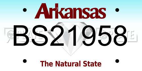 BS21958 Arkansas License Plate