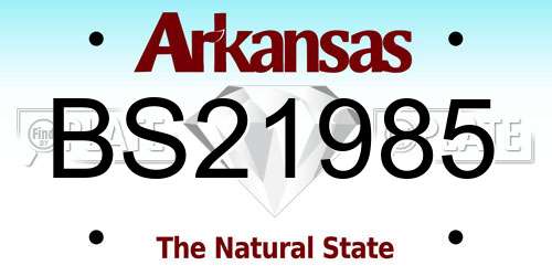 BS21985 Arkansas License Plate