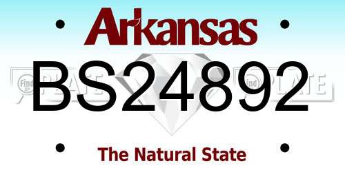 BS24892 Arkansas License Plate