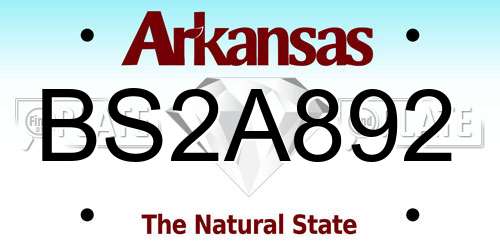 BS2A892 Arkansas License Plate