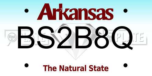 BS2B8Q Arkansas License Plate