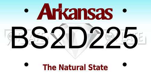 BS2D225 Arkansas License Plate
