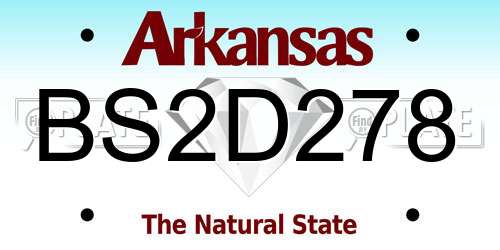 BS2D278 Arkansas License Plate