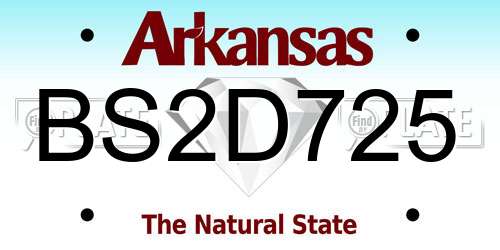 BS2D725 Arkansas License Plate
