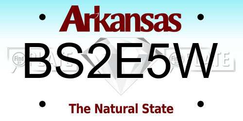 BS2E5W Arkansas License Plate